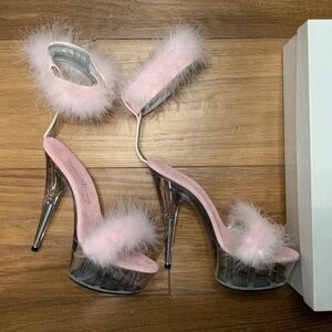Tony Shoes Pale Pink and Clear Marilyn Heels
